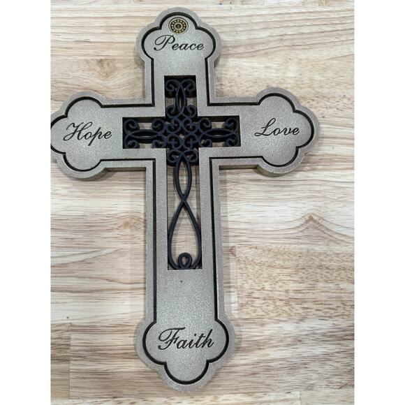 Farmhouse Wall Cross Peace Hope Love Faith Christian Decor Inspirational 10” - Picture 6 of 12